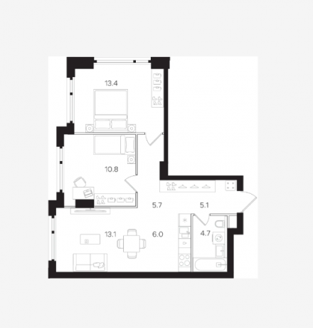 Планировка ЖК НАЗАРÉ, 24.2 м2
