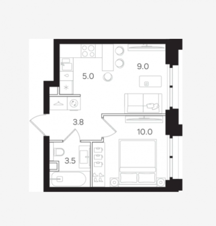 Планировка ЖК НАЗАРÉ, 10 м2